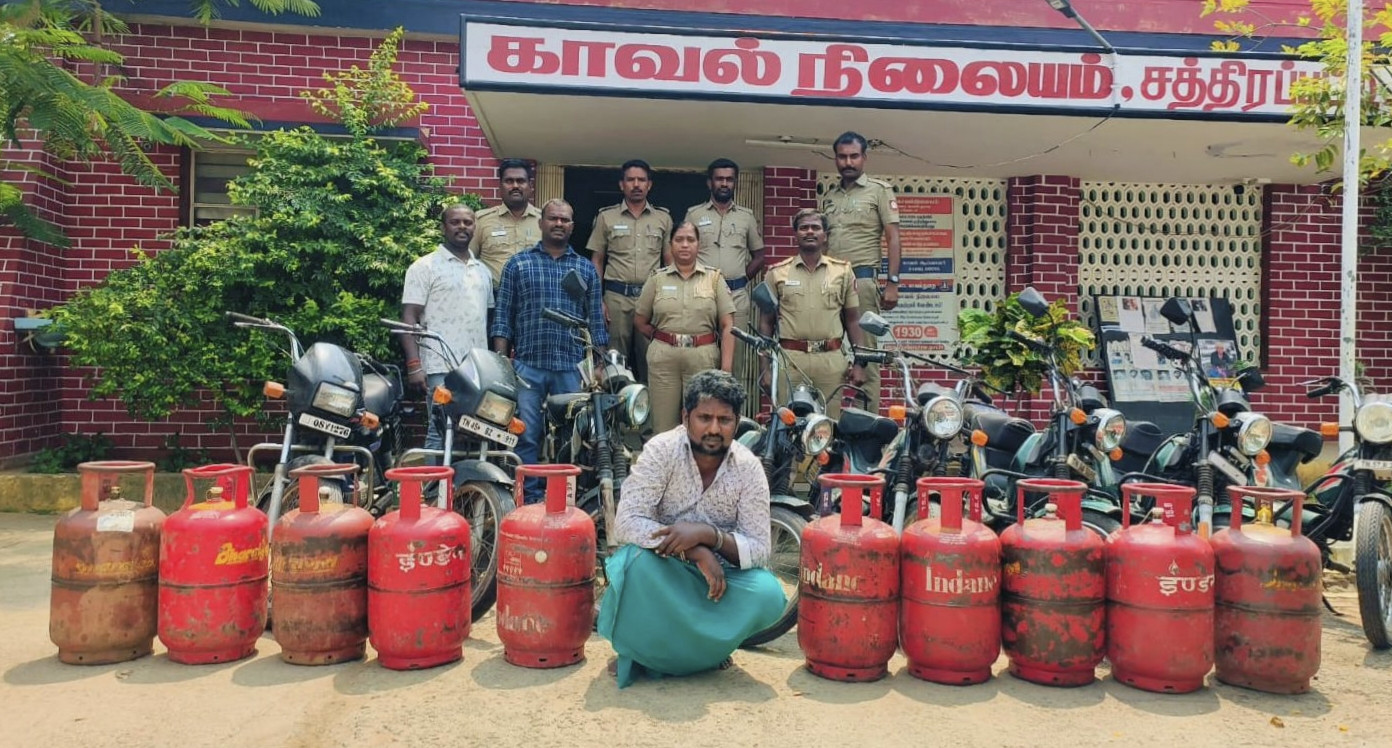 சிலிண்டர் மற்றும் டூவீலர்களை திருடிய கில்லாடியை தூக்கிய போலீஸ்......!!!!