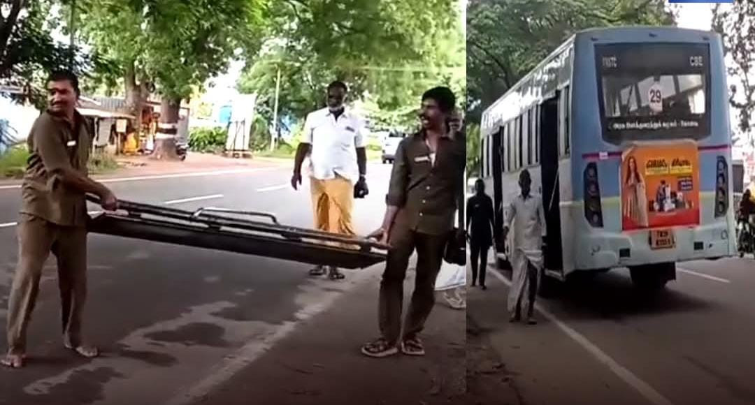 அரசு பேருந்தின் கதவு கழன்று விழுந்தது...! இருசக்கர வாகன ஓட்டிகள் அதிர்ஷ்டவசமாக உயிர் தப்பினர்...!