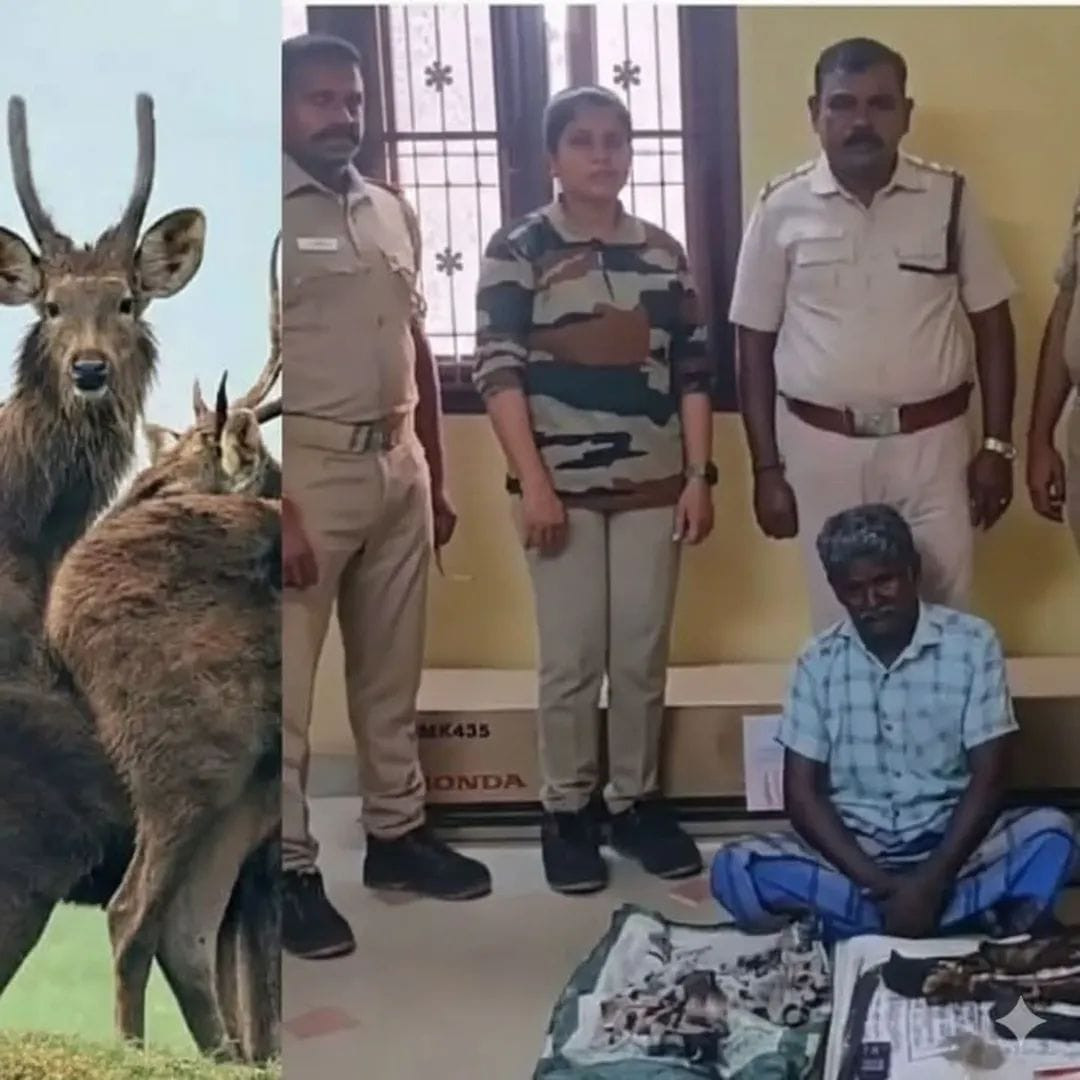 காலடி படாத காட்டுக்குள்  "கடமான் வேட்டை"  !  வளைத்து பிடித்த வனத்துறை.!! 