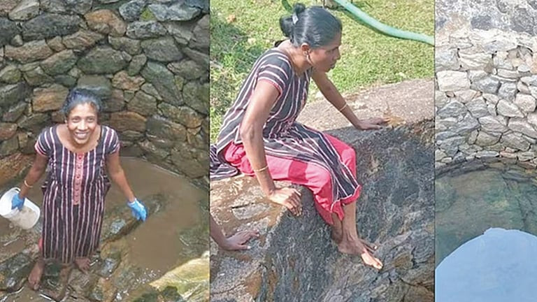 கிணற்றைத் தூர் வாரி பெண் கவுன்சிலர் அதிரடி !  குவியும் பாராட்டுகள் !! 