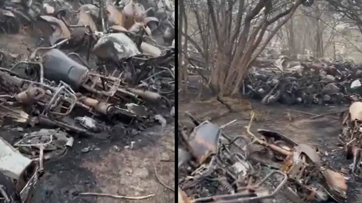 திடீர் தீவிபத்து...! 345 வாகனங்கள் சேதம்...!