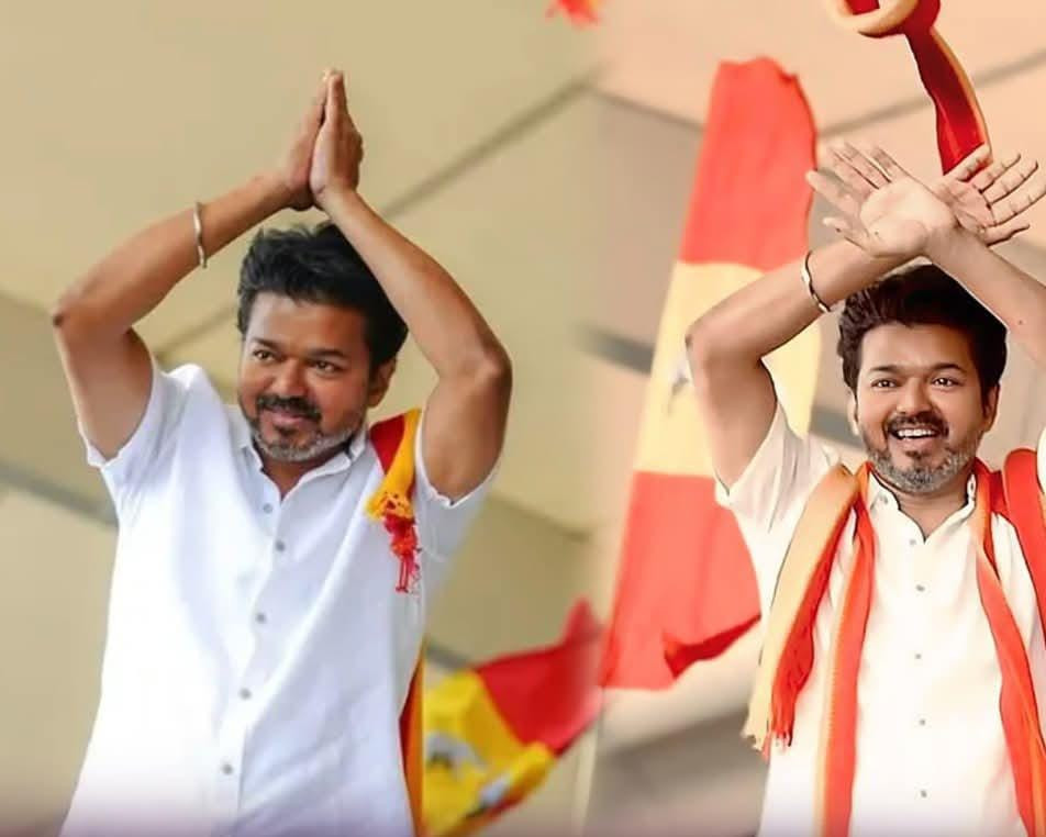 மக்கள் வெள்ளத்தில் தவெக தலைவர் விஜய் 'ரோடு ஷோ'...!