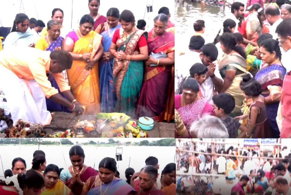 காவிரி கரையோரங்களில் பக்தர்கள் உற்சாக வழிபாடு..!