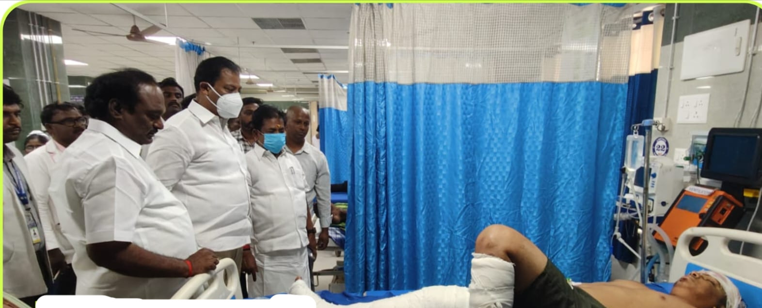 சாலை விபத்து..!  காயமடைந்தவர்களுக்கு எம்எல்ஏ நேரில் ஆறுதல்...! குவியும் பாராட்டுக்கள்...!