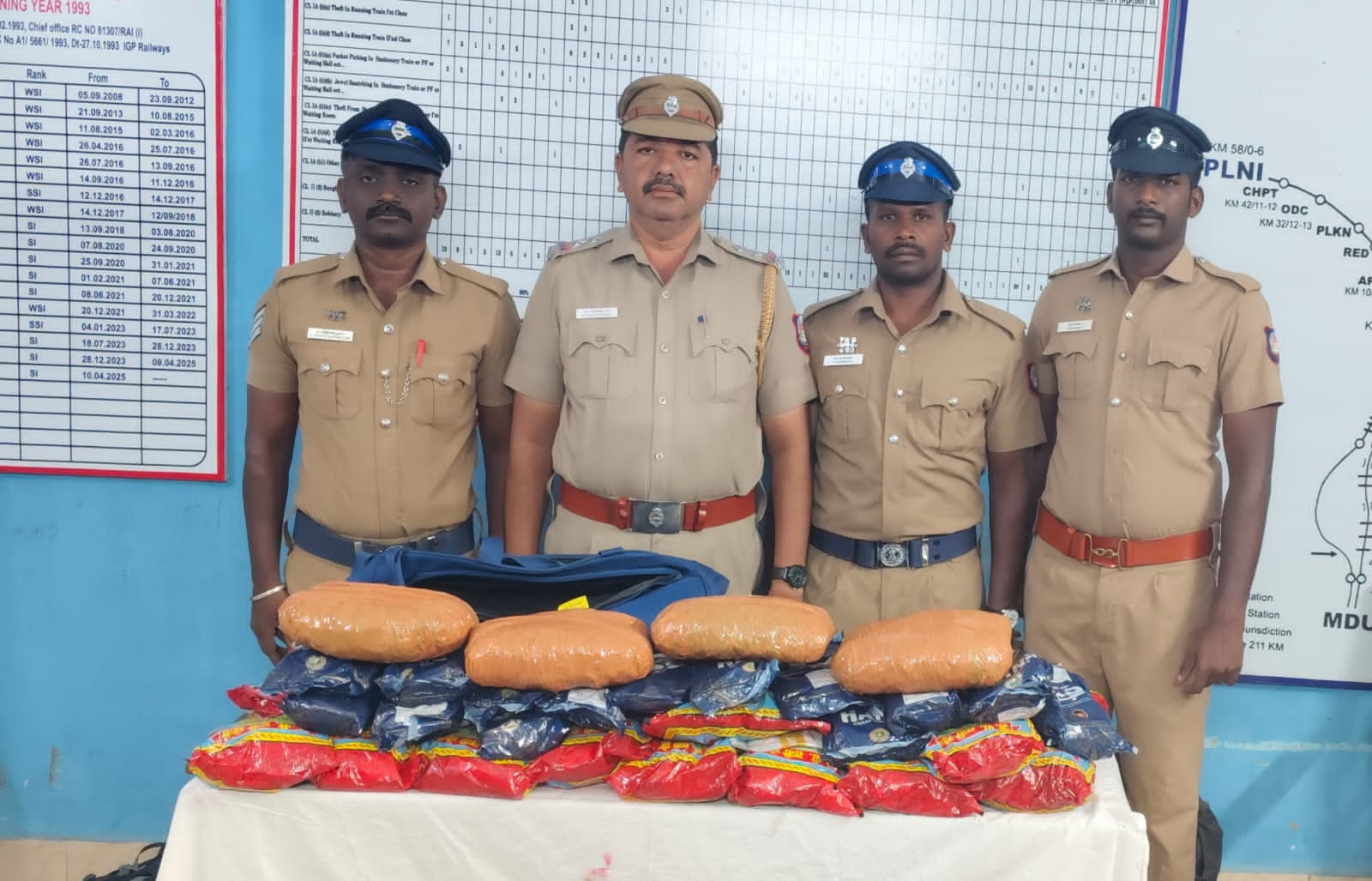 திண்டுக்கல்லில் அதிரடிச் சோதனை...! 4 கிலோ கஞ்சா, 22 கிலோ குட்கா பறிமுதல்...!