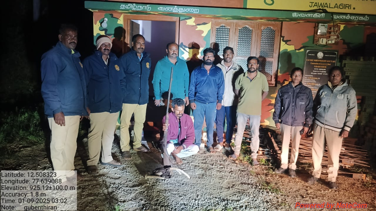 நாட்டுத் துப்பாக்கியுடன் அதிரடி கைது...! வனத்துறையினர் தீவிர விசாரணை...!