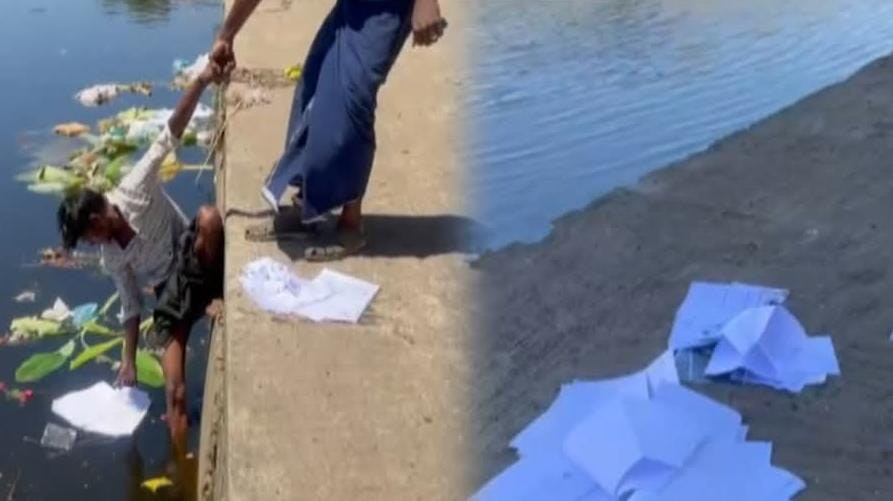 மனுக்கள் ஆற்றில் வீச்சு...! வட்டாட்சியர் புகார்..!