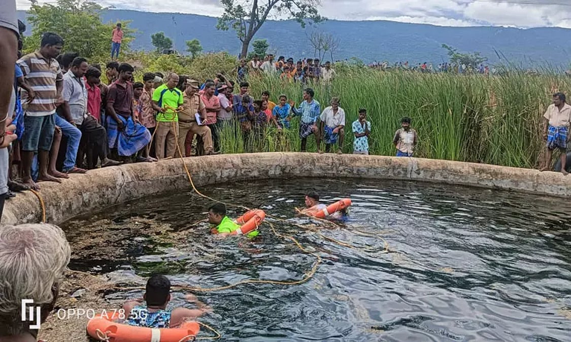 கிணற்றில் விழுந்த பேரன், பேத்தி..!  பாட்டி செய்த செயல்...! மூவரும் பலி..!