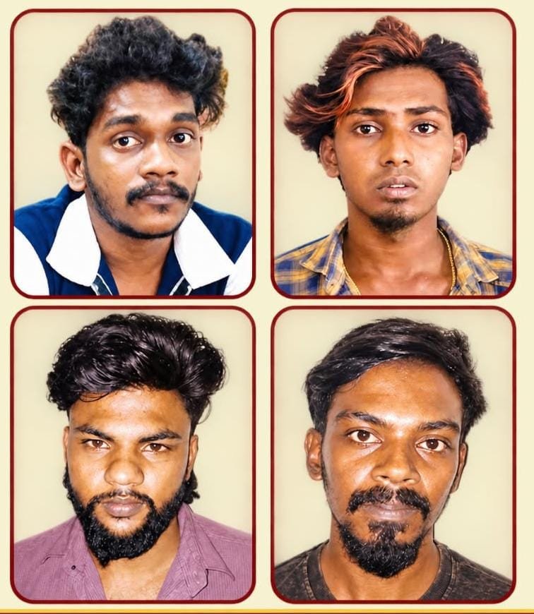 இளம் பெண்ணுக்கு பாலியல் வன்கொடுமை - போக்சோவில் 4 பேர் கைது !